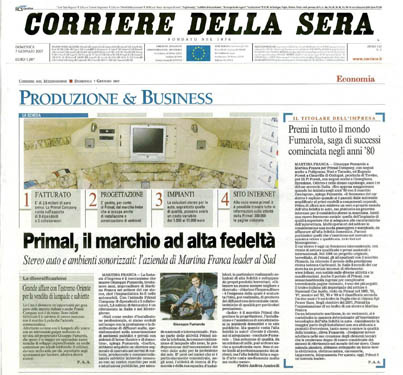 Photo An Italian daily newspaper Corriere della Sera writes about NAYADA