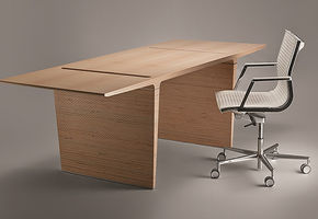 New version of the office for the executive PROFILE Plywood, by V. Kuzmin