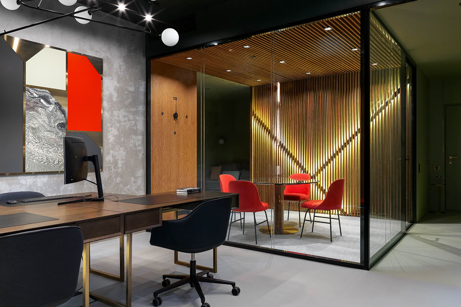 Photo 51 sq. m office & apartments: laconism and geometric highlights
