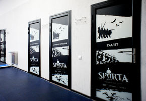 Doors with aluminum lining in project Тренировочный центр SPARTA CLUB