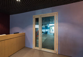 Fire-resistant glazed doors in project Office of the industrial company