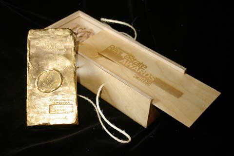 Golden brick of Commercial Real Estate Awards 2005