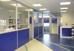 The installation of partitions NAYADA-Standart in the Sales and Servicing Center of the