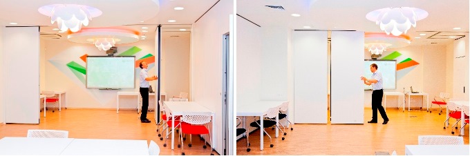 Photo Offices made with sliding partitions: NAYADA’s project for Sberbank