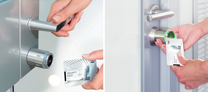 Photo NAYADA Doors with an access control device, without DORMA cable