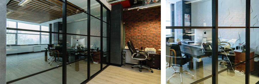 Photo Impressive design of the Quadro production partitions and doors: NAYADA for the Amaks office
