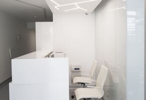 Reception counters in project The dental center interior