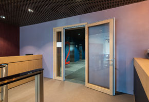 Fire-resistant glazed doors in project Office of the industrial company